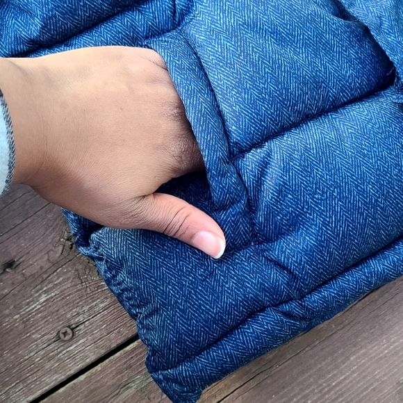 Arizona Boys' Water & Wind Resistant Heavy Puffer Coat Nay Herringbone Size 6/7 - Picture 9 of 11